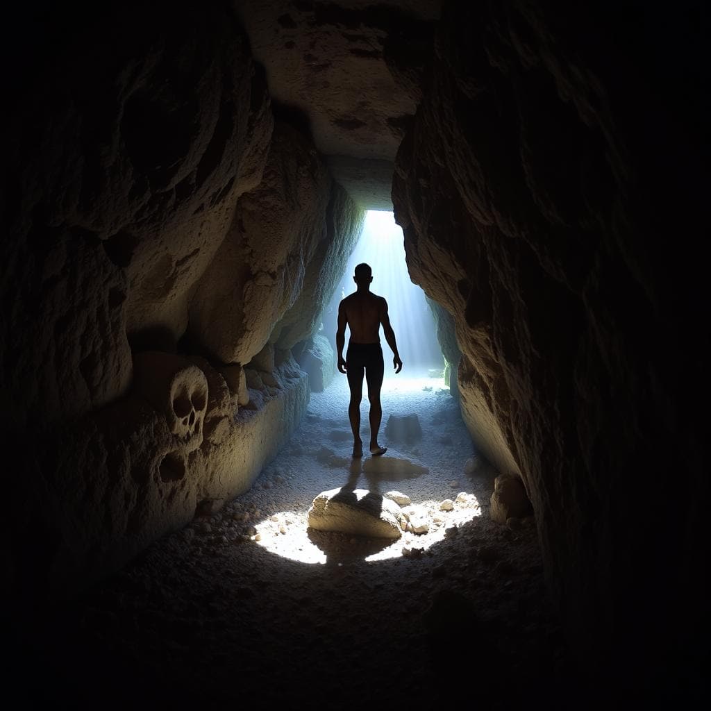 Catacombs of Paris the Phantom light figure